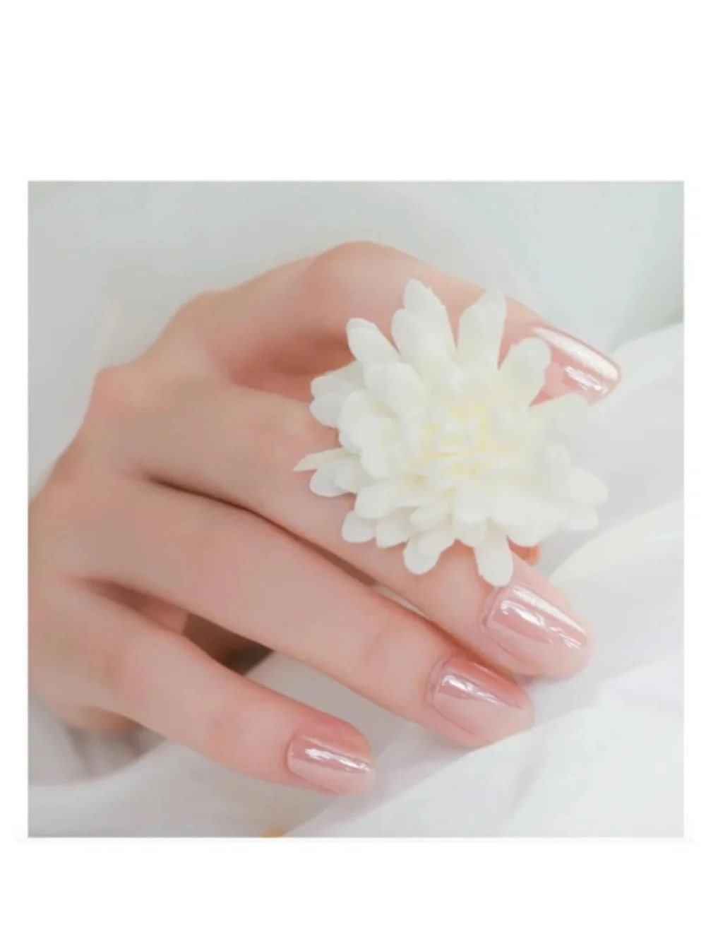Nude Chrome Short Square Press On Nails